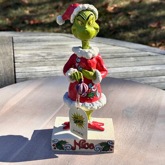 Jim Shore Grinch “Nice” "Naughty" Staute Dr. Seuss Santa Ornament Christmas NEW - Picture 1 of 10